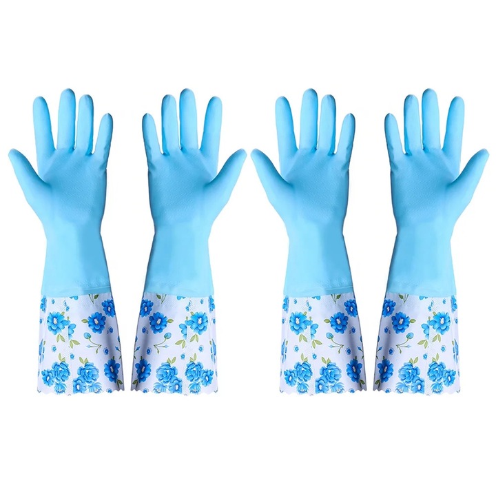 YANYXR konyhai kesztyű, latex, kék, 40.5x10x1 cm, 2 pár/szett