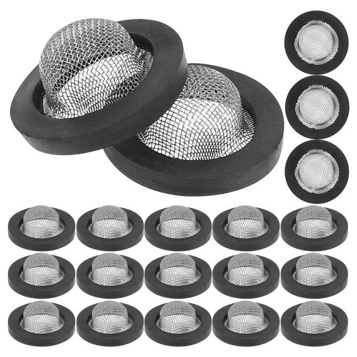 YANYXR 30 darabos tömlőkészlet rozsdamentes acél szűrővel 1/2 hüvelyk 1.8x1.8x0.6cm fekete