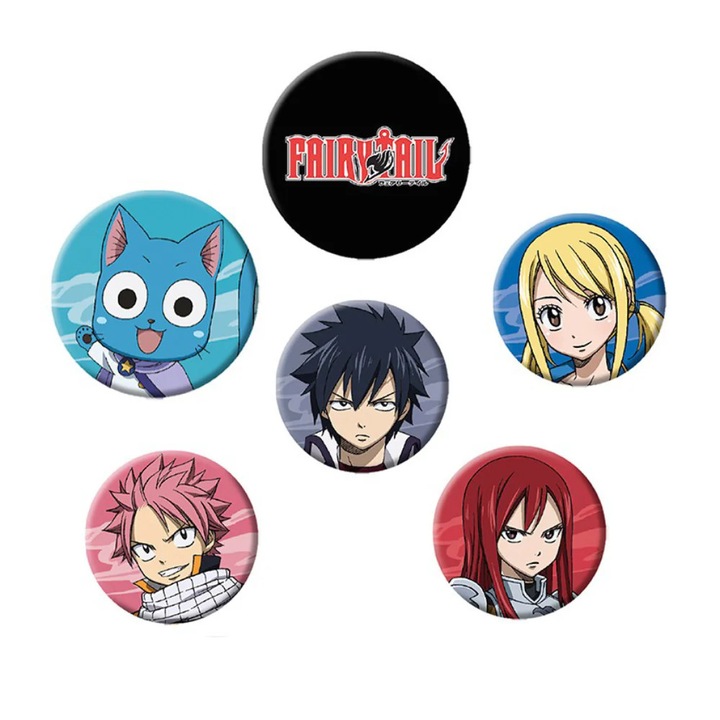 Kitűzőszett Fairy Tail - Karakterek