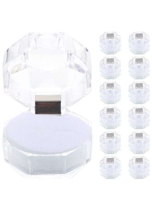 YANYXR fehér ékszerdoboz 3.8x3.8x3.6cm gyűrűhöz, 20 darabos szett
