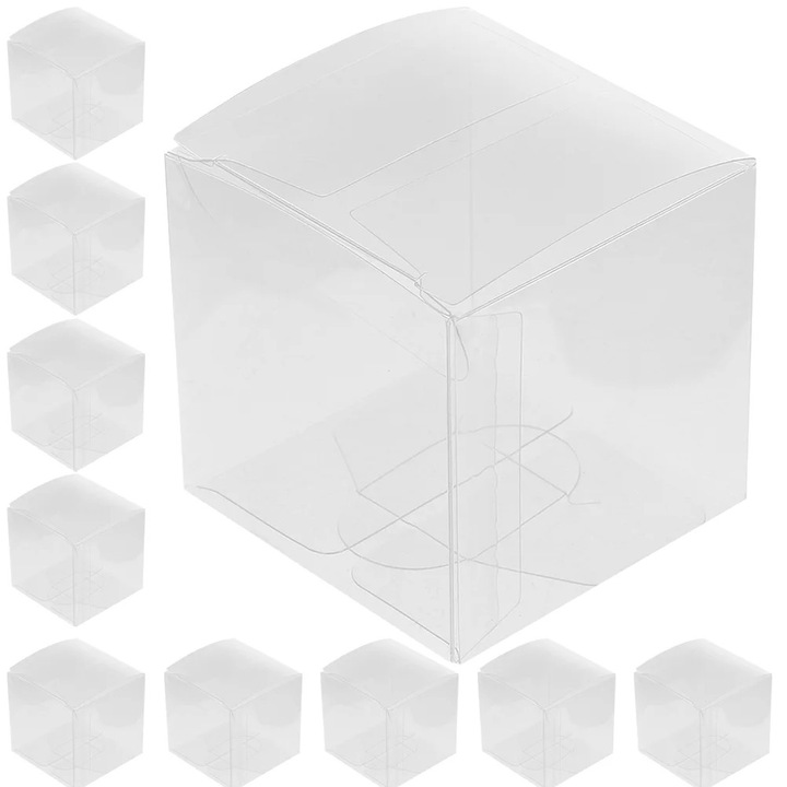 Прозрачни кутии за подаръци YANYXR, PVC за многократна употреба, 6x6x6см, комплект от 20 броя