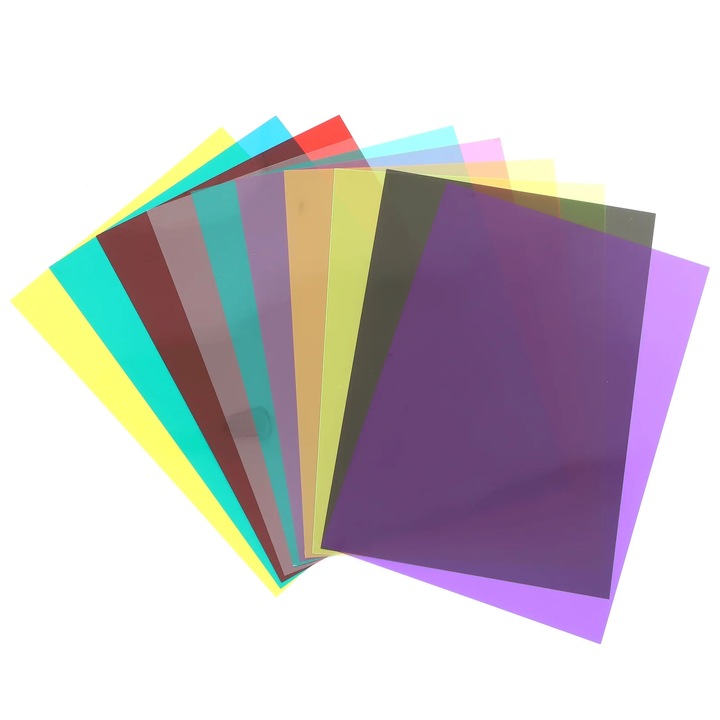 Set 10 foi gel colorat transparent YANYXR PVC 29.7x21cm