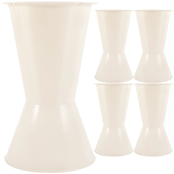 Suport buchet flori ZYBLSSBB LSM2xh2114-BCS0110747, plastic, alb, set 5 buc, 23.5 x 14 x 14 cm