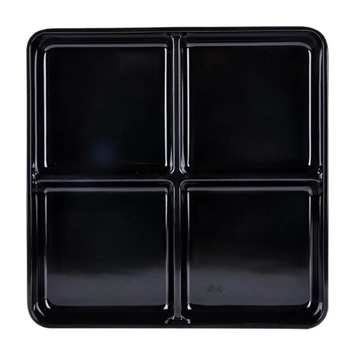 Platou depozitare alimente YANYXR, melamina, alb, 19.8x19.8x3.7cm, compartimente multiple