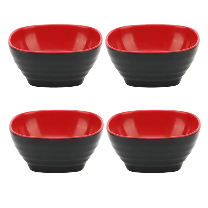 Set 4 boluri condimente YANYXR melamina alb 12.7x12.7x5cm