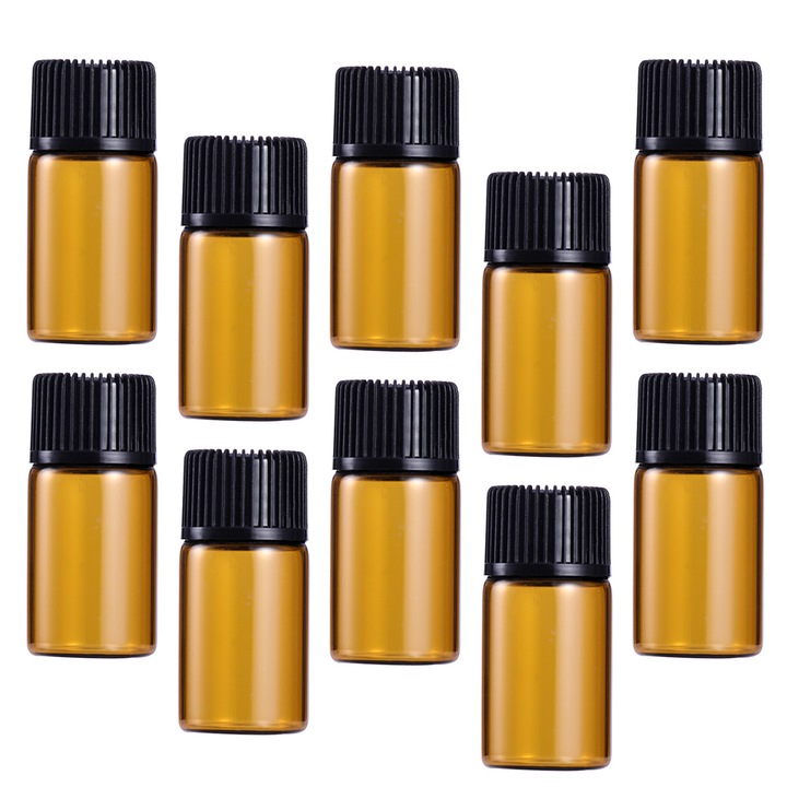 YANYXR 30 db-os borostyánsárga mini üvegpalack készlet 3ml 1.6x1.6x3.7cm