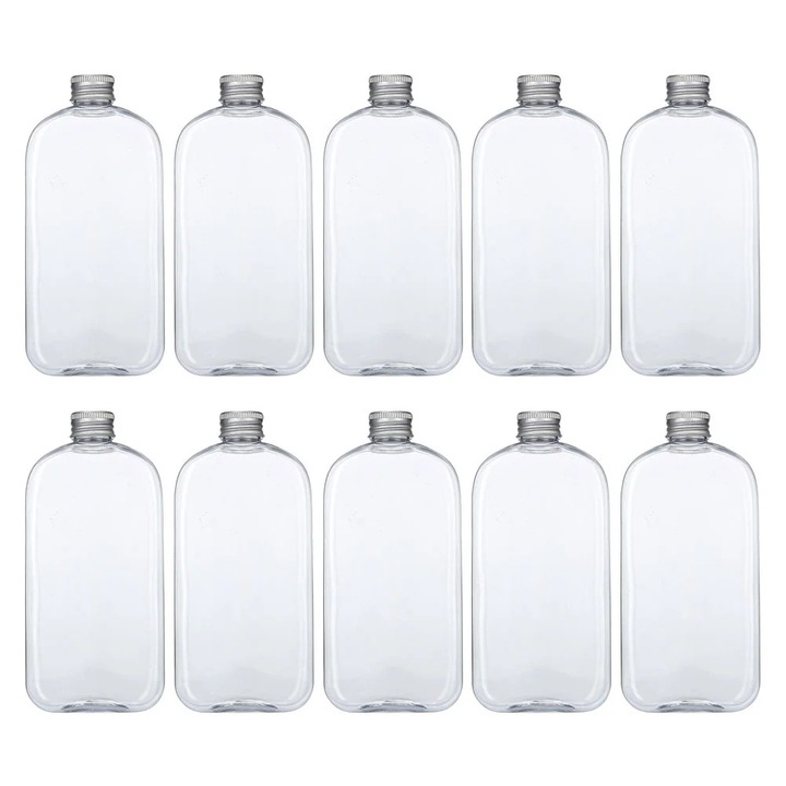 Комплект от 10 PET бутилки YANYXR, прозрачни, 350ml, 15.5x7.2x3.5cm