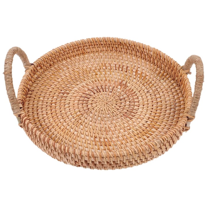 Кошница за сервиране YANYXR ратан юта 30x28x7.5см каки