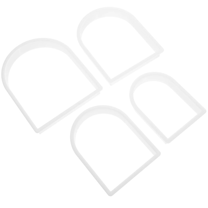 Комплект от 4 форми за сладки YANYXR геометрични, бели, пластмасови, 10x8x0.5см