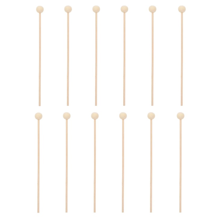 Betisoare decorative din lemn YANYXR, 14.2x1x0.5cm, bej, set 100 bucati