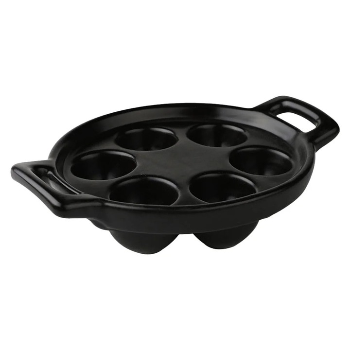 YANYXR fekete kerámia sütőtál 17.8x13x3.5cm több rekeszes
