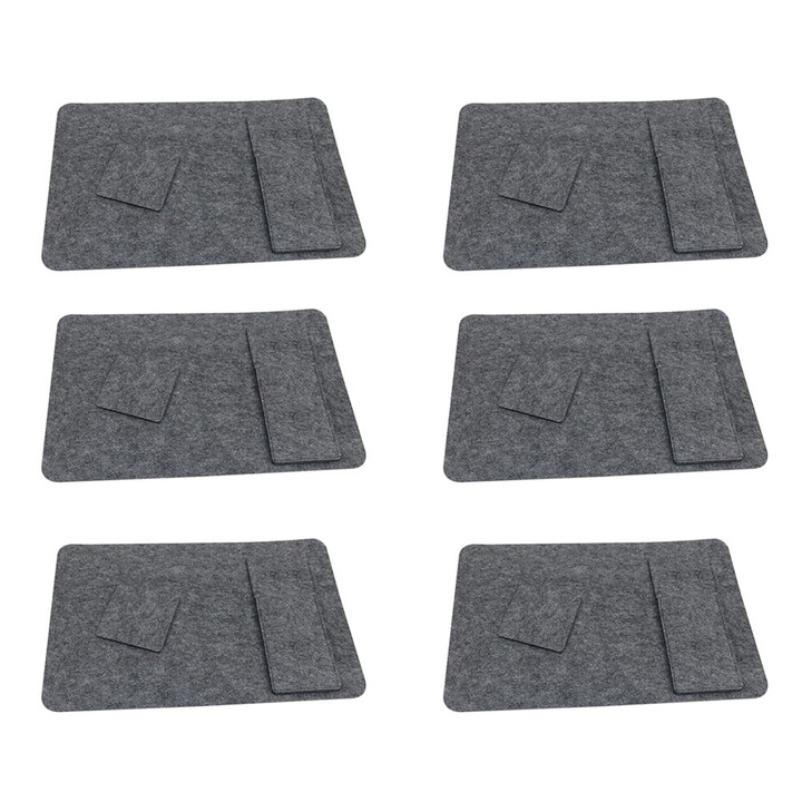 Комплект 6 подложки за маса YANYXR сиви 45x30x0.5см