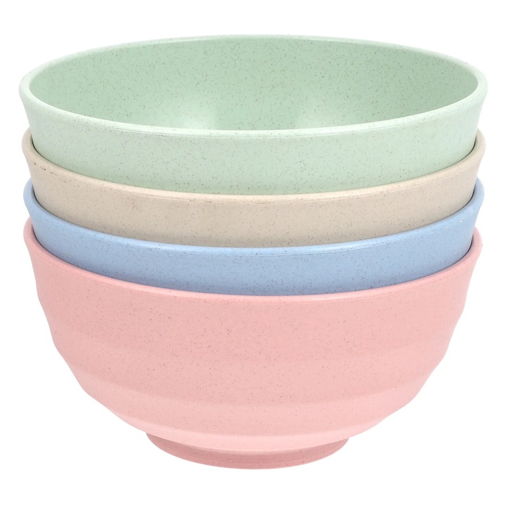 Set 4 boluri YANYXR, durabile, antiderapante, multicolor, 19.5x19.5x9.5cm