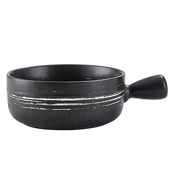 Bol ceramic pentru copt YANYXR, rezistent la temperaturi, cu maner, 1 buc