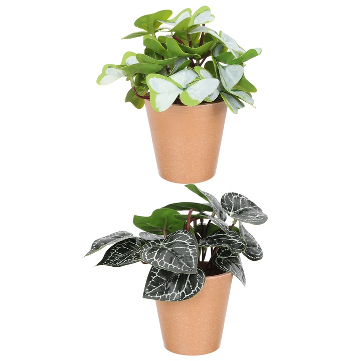 Plante artificiale YANYXR set 2 piese verde desktop 15x10cm