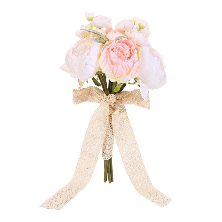 Set flori artificiale YANYXR roz 22x22x30cm decor nunti