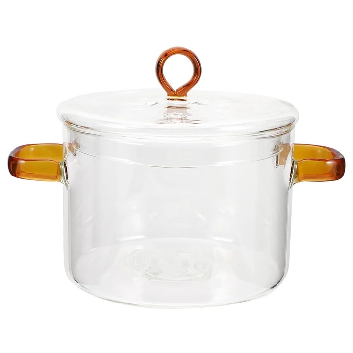 YANYXR hőálló üvegedény 22x17x16cm, 1900ml űrtartalom, átlátszó, fedővel, ergonomikus fogantyúval