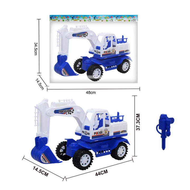 Excavator de Jucarie cu Brat Mobil, 44 cm, Plastic Rezistent, Cadou Baieti 3+ Ani