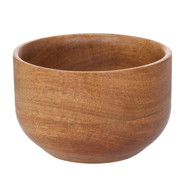 Bol de barbierit YANYXR lemn maro deschis 9.3x9.3x6 cm