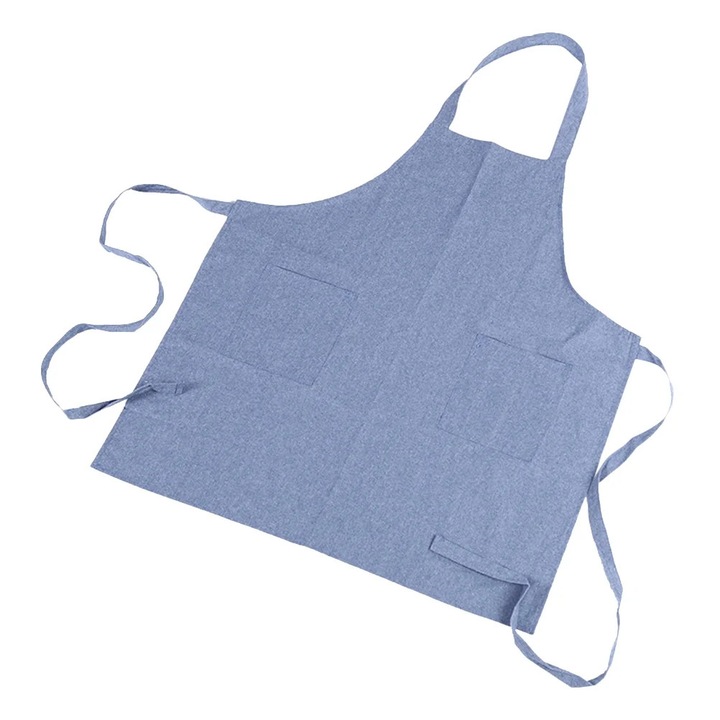 Sort de bucatarie YANYXR bumbac albastru 74x68cm cu buzunare