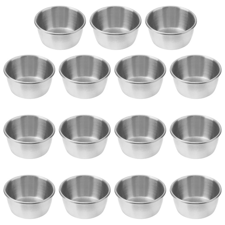Set 15 boluri mici pentru sos, inox, argintiu, 5.5x5.5x3cm
