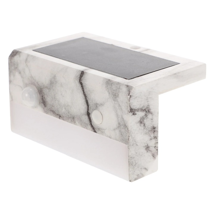 Lampa solara de perete YANYXR, alba, 10.6x6.4x5.4cm, cu senzor si incarcare solara