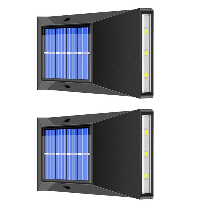 Слънчева лампа YANYXR 6LED черна 2x0.4W 3.7V IP65