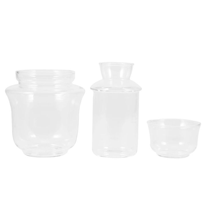 Átlátszó üveg sake melegítő szett 180ml 14x9.5x9.5cm