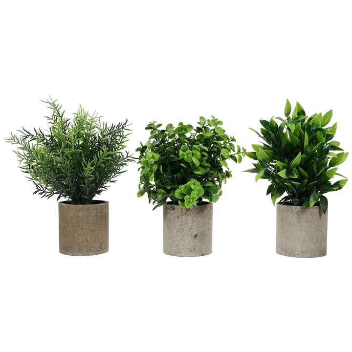 Plante artificiale YANYXR set 3 bucati verde 8x8x23cm