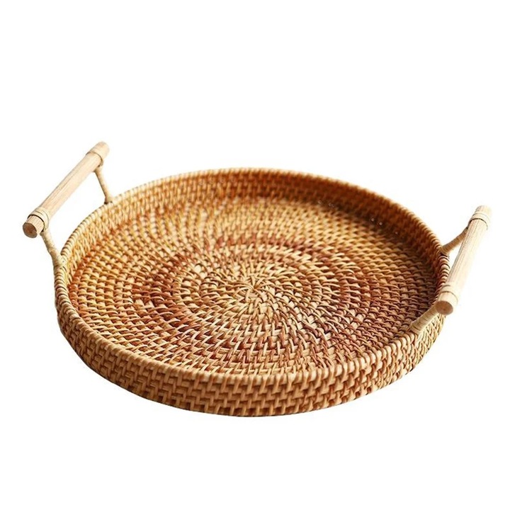 Cos picnic YANYXR rattan, maro, 28x28x4cm