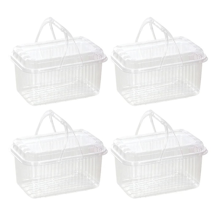 Set 4 cosuri depozitare YANYXR plastic transparent 25x18x15cm
