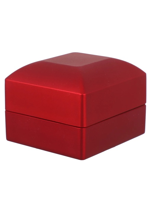 YANYXR ékszerdoboz, lakkozott vörös fa, 6.5x6x5cm, LED világítással