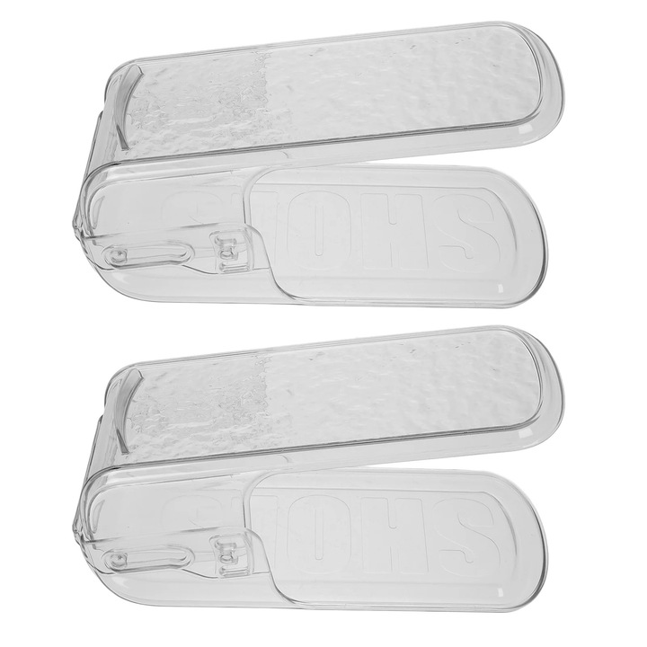 Organizator pantofi YANYXR, reglabil, dublu strat, alb, 25.5x15x11cm
