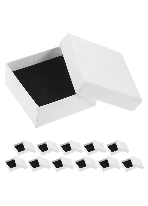 YANYXR fehér ékszerdoboz 9x9x3cm papír szivacs