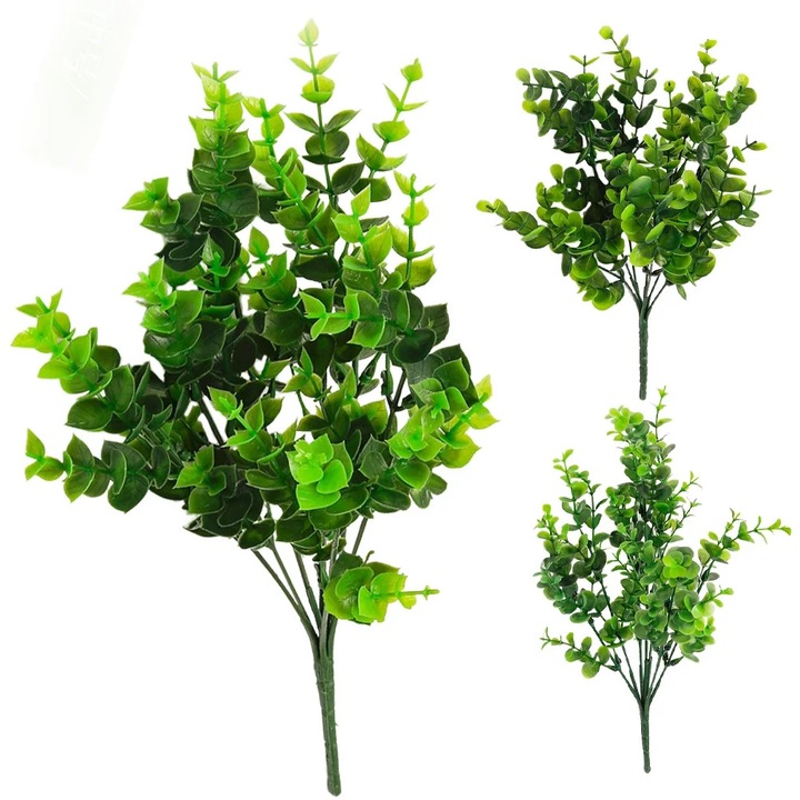Frunze artificiale eucalipt YANYXR set 3 verde 35x20x20cm