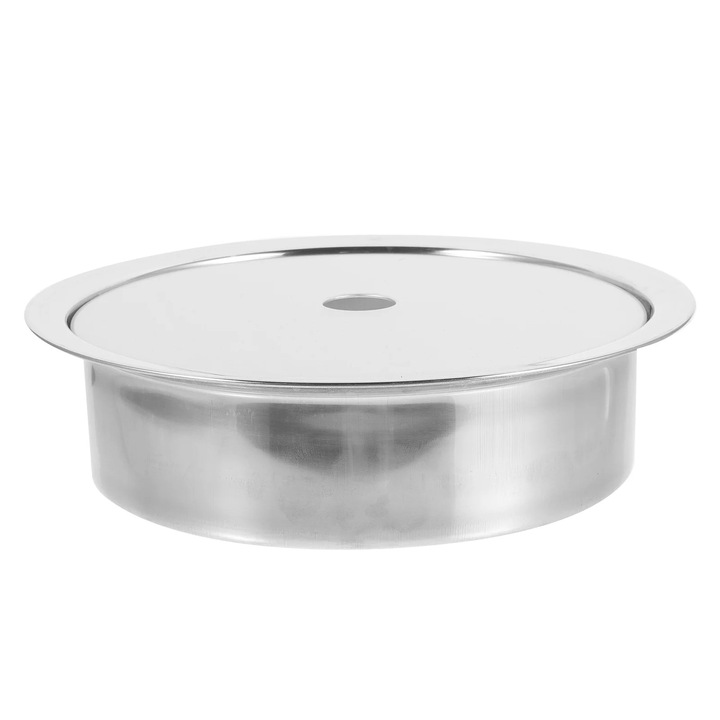 Indukciós főzőlap adaptergyűrű és fedél készlet, rozsdamentes acél, ezüst, 20.5x20.5x0.2cm és 23.8x23.8x6.5cm