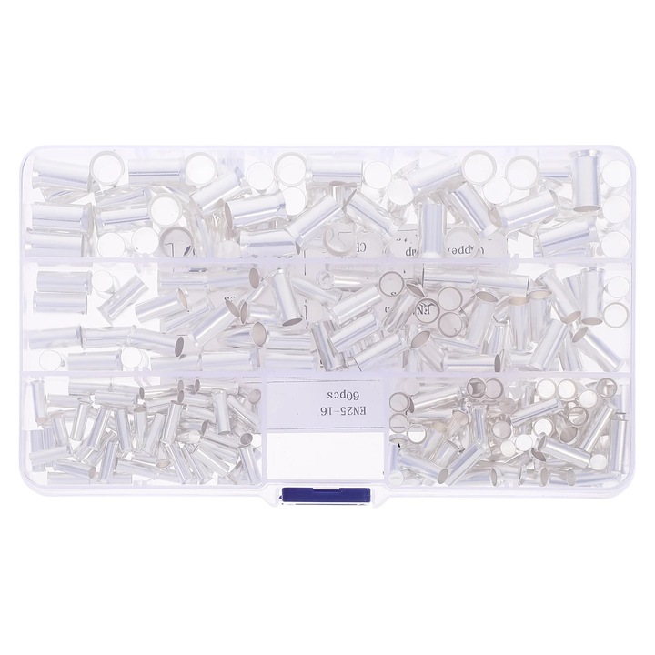Set 240 conectori cablu YANYXR, cupru cositorit, cauciuc, argintiu, 1.5x1x1cm