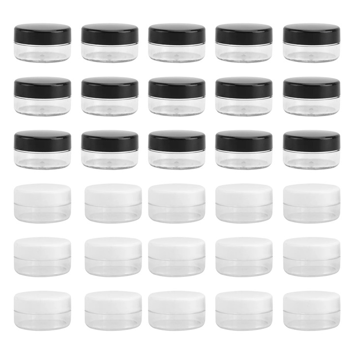 Cutii depozitare cosmetice YANYXR set 30 buc alb negru 3.9x3.9x2.2cm 10g