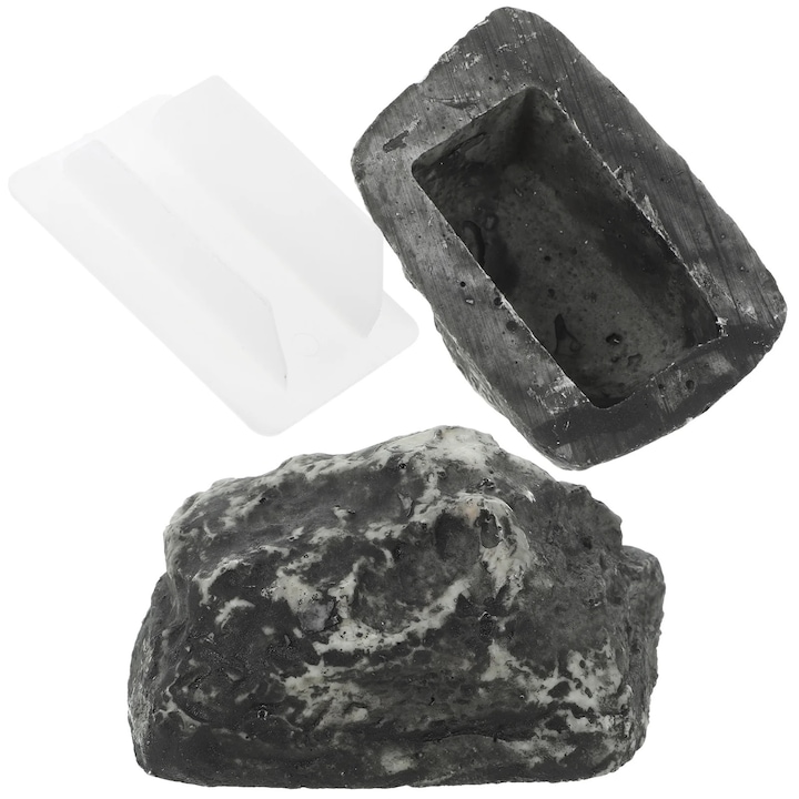 YANYXR rejtett kulcstartó doboz, gyanta, kő, 8.2x5.7x4.7cm, 2 darabos szett