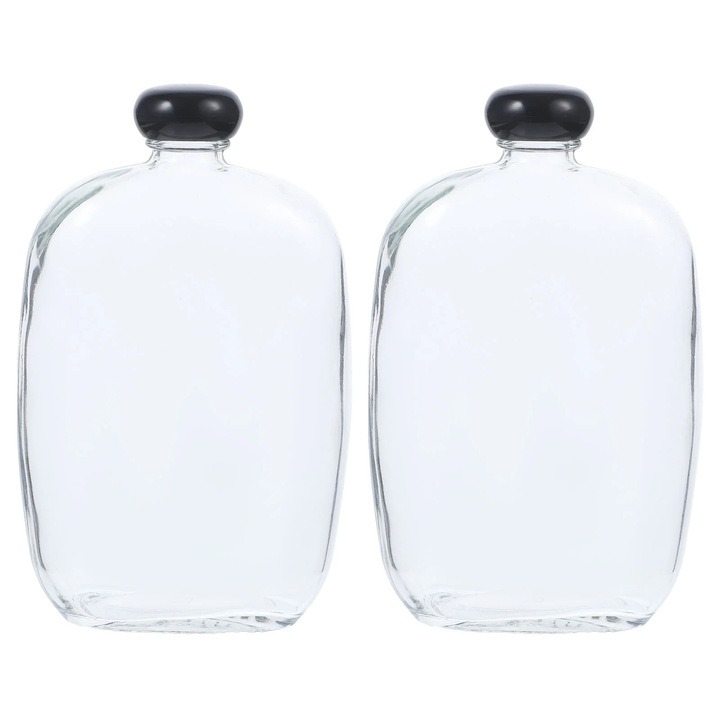 YANYXR 2 db 350 ml-es üvegpalack készlet átlátszó kupakkal 16x7x4cm multifunkcionális