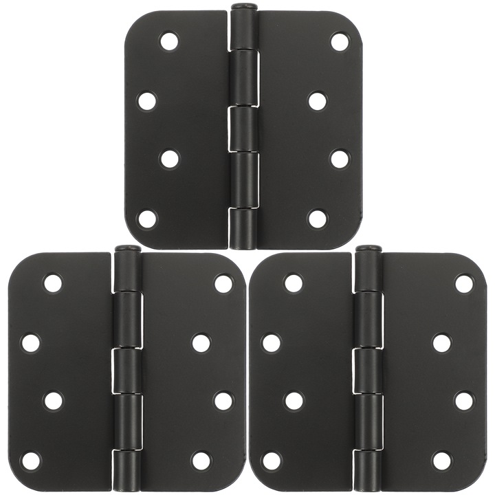Balamale usa, YANYXR, metal, negru, 10.2x10.2x0.3cm, set 3 bucati