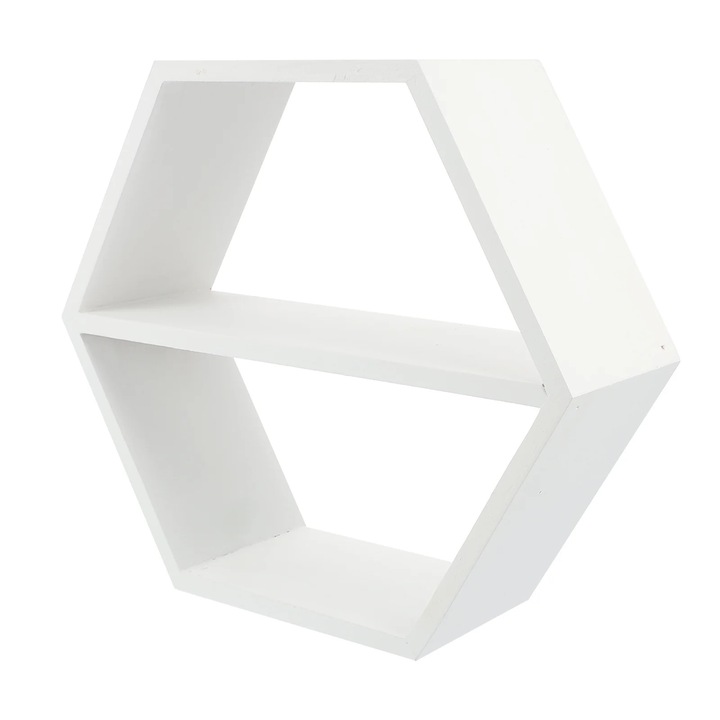 Raft de perete YANYXR hexagonal lemn 27.2x23.7x9cm