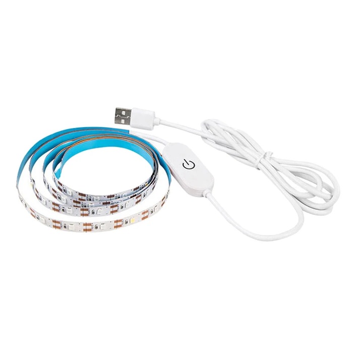 YANYXR LED szalag növénytermesztéshez, USB, teljes spektrumú, lila, 200x1.2x0.1cm