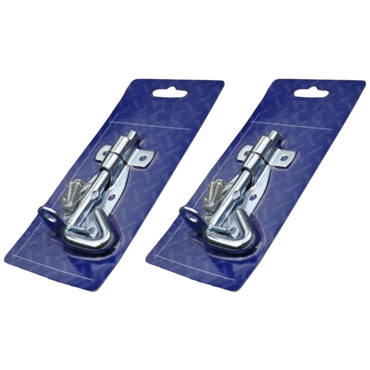 Set 2 incuietori glisante YANYXR otel carbon argintiu 10x5.3x2cm