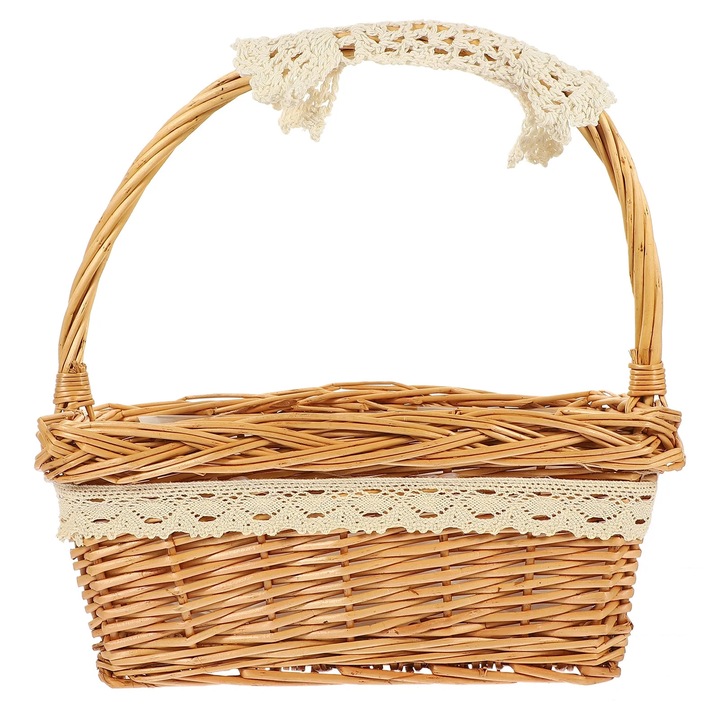 Cos picnic YANYXR ratan natural 30x18.5x30cm lemn