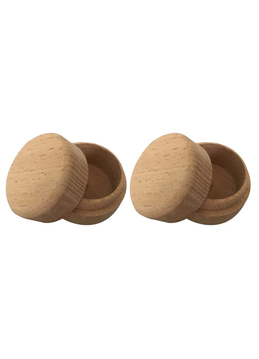 YANYXR mini kerek fa ékszerdoboz 5x5x4cm barna