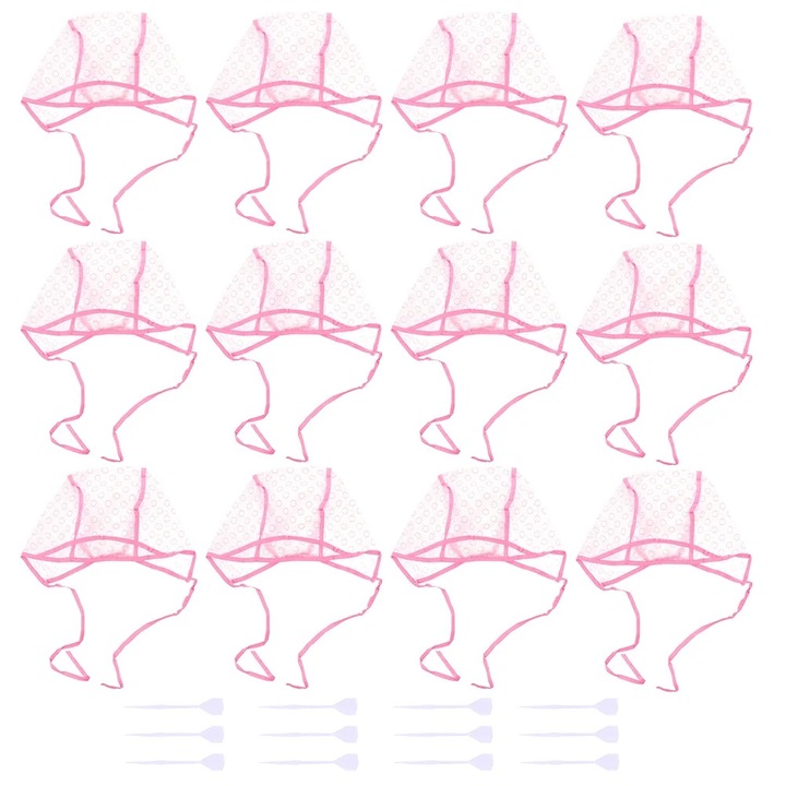 Комплект от 12 части аксесоари за боядисване на коса, YANYXR, пластмаса, 20x15x14см