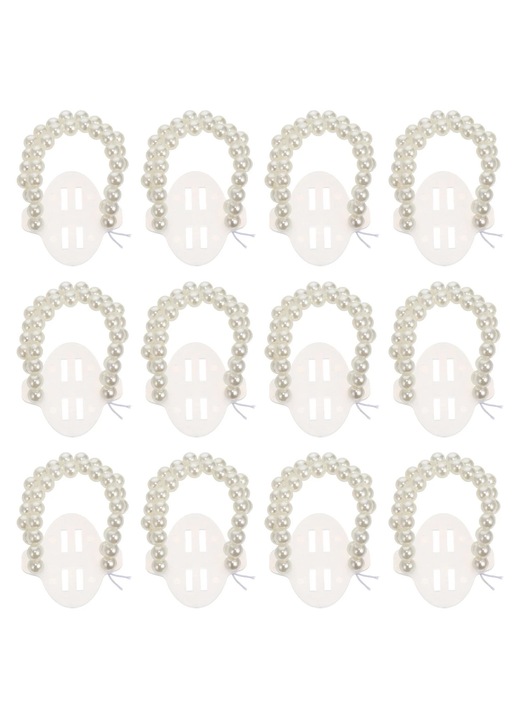 ZYBLSSBB, bratara elastica din otel cu perle artificiale, pentru mireasa/domnisoara, model LSM2xh1501-BCS0393763, alb, aprox. 5.5×4.5×5 cm