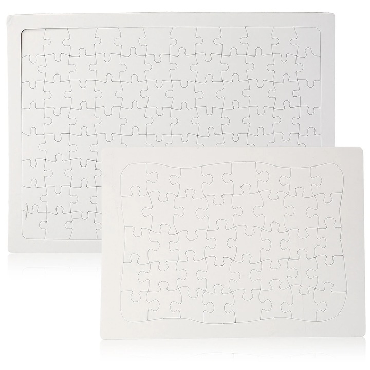 YANYXR 2 db gyermek puzzle készlet, fehér, 96 darabos 34.5x25cm és 40 darabos 28x20.5cm