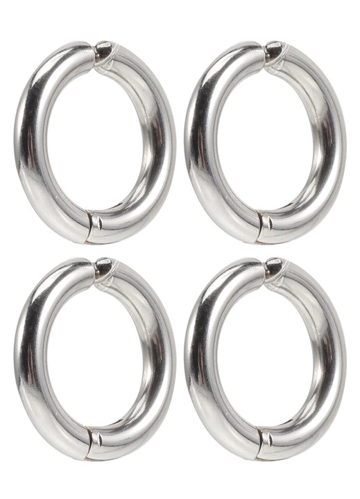 ZYBLSSBB, Cercei hoops fara piercing din aur, clips, set 2 perechi, auriu, 1.5 cm